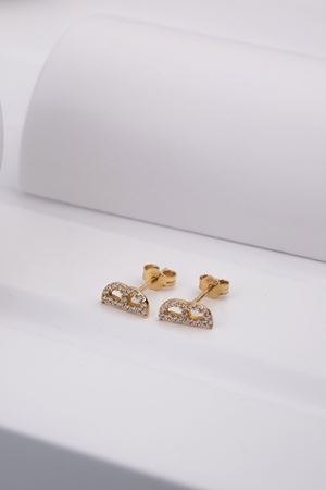 14 Ayar Sarı Altın Vidalı Kanat Çocuk Küpe