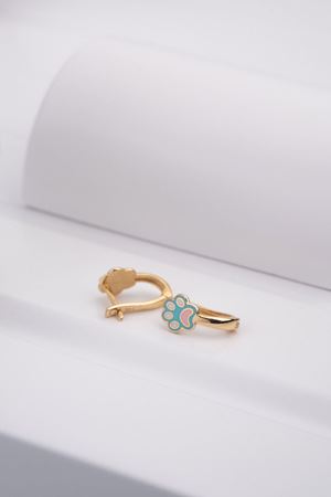 14 Ayar Sarı Altın Pati Çocuk Küpe