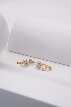 14 Ayar Sarı Altın Çiçek Çocuk Küpe