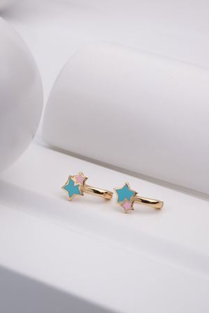 14 Ayar Sarı Altın Yıldız Çocuk Küpe