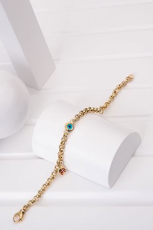 14 Ayar Sarı Altın Nazar Uğur Çocuk Bileklik