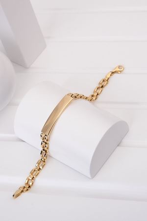 14 Ayar Sarı Altın Plaka Çocuk Bileklik