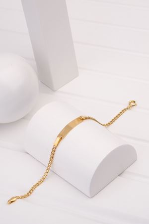 14 Ayar Sarı Altın Plaka Çocuk Bileklik