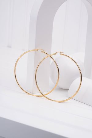 14 Ayar Sarı Altın Bombeli Halka Küpe