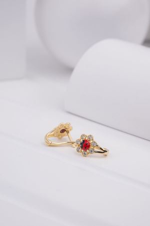 14 Ayar Sarı Altın Uğur Böceği Çocuk Küpe