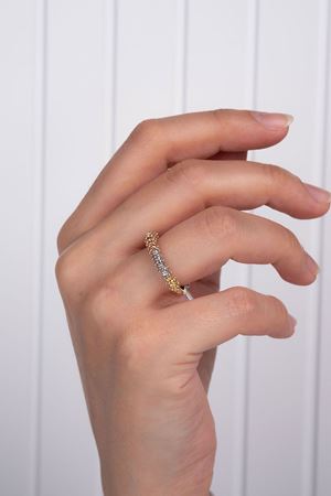 14 Ayar Üç Renkli Altın Toplu Yüzük