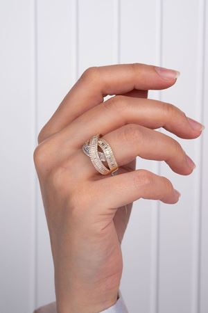 14 Ayar Altın Baget Tasarım Yüzük