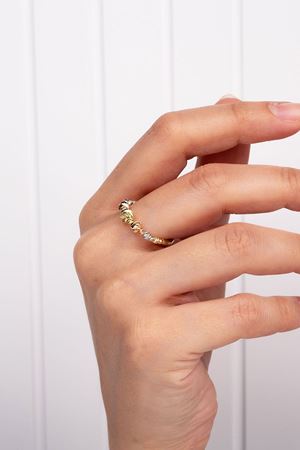 14 Ayar Üç Renkli Altın Toplu Yüzük