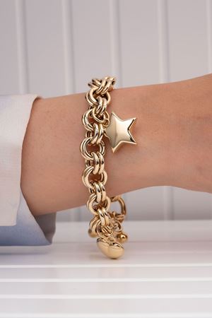 14 Ayar Altın Şans Kalp Yıldız Bileklik