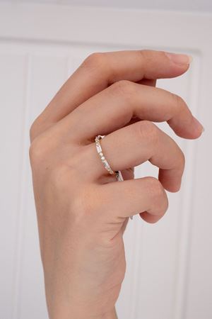 14 Ayar Sarı Altın Eklem Baget Yüzük