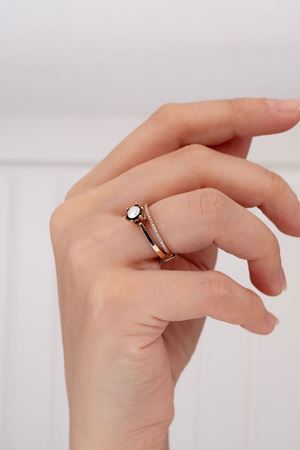 0,27 Carat Elmas YarımTur Tektaş Yüzük