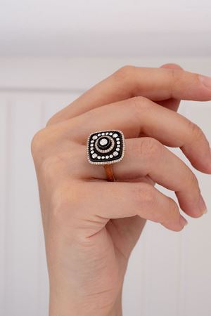 0,80 Carat Elmas Kare Tasarım Yüzük