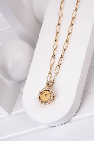 14 Ayar Altın Jazibee Saat Kolye