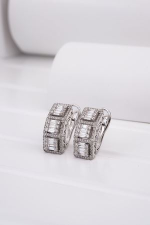 1,51 Carat Pırlanta 3Lü Baget Küpe