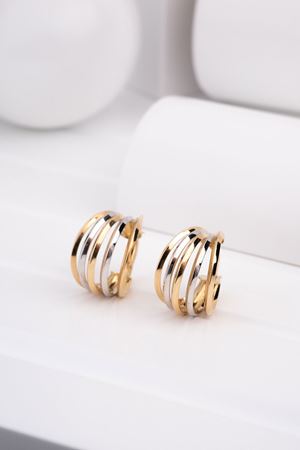 14 Ayar Altın Halka Tasarım Küpe