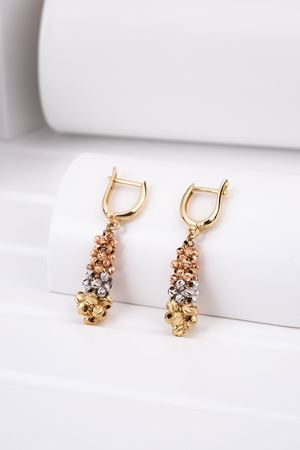 14 Ayar Altın Toplu Sallantılı Küpe