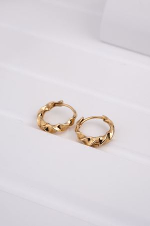 14 Ayar Sarı Altın Burgu Halka Küpe