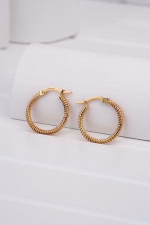 14 Ayar Sarı Altın Tırtık Halka Küpe