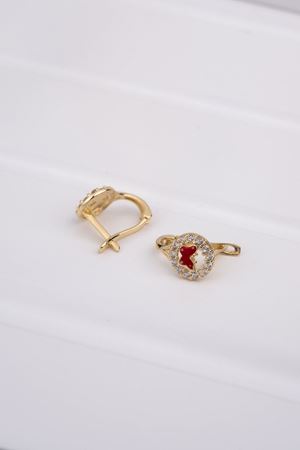 14 Ayar Sarı Altın Kelebek Çocuk Küpe