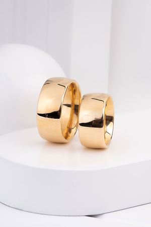 14 Ayar Altın 10 Mm Bombeli Erkek Alyans