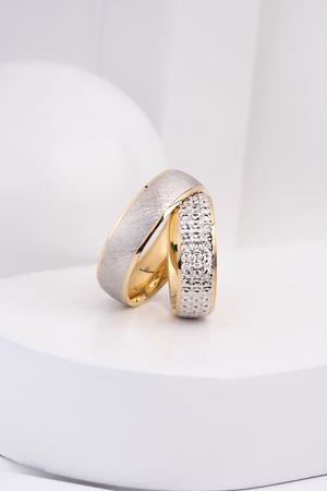 14 Ayar Sarı Beyaz Altın Kadın Alyans