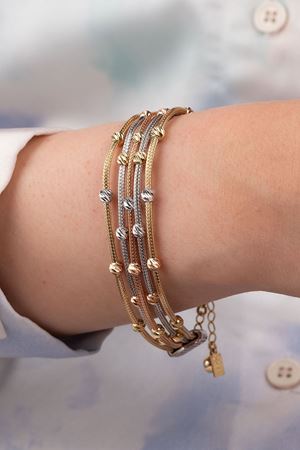 14 Ayar Sarı Altın 5 Sıra Toplu Bileklik