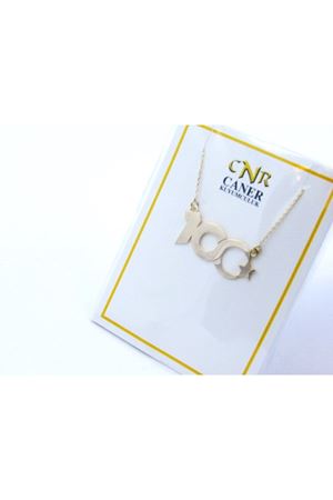 14 Ayar Sarı Altın 100. Yıl Tasarım Kolye