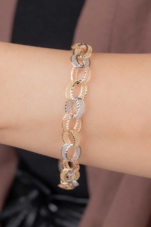 14 Ayar Üç Renkli Altın Tasarım Bileklik