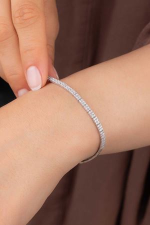 14 Ayar Beyaz Altın Set Su Yolu Bileklik