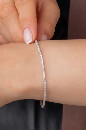 14 Ayar Beyaz Altın Set Su Yolu Bileklik