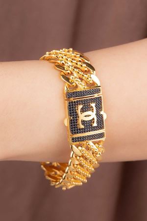 22 Ayar Sarı Altın Tasarım CC Bileklik