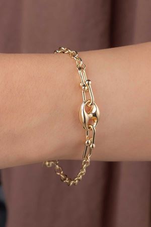 14 Ayar Sarı Altın Tasarım Bileklik