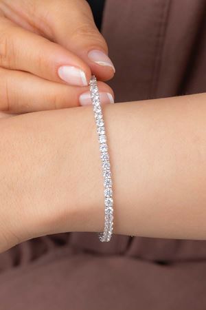 14 Ayar Beyaz Altın Set Su Yolu Bileklik