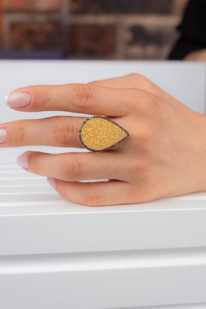 14 Ayar Sarı Altın Damla Yadigar Yüzük