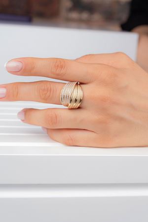 GENOLA 14 Ayar Sarı Rose Tasarım Yüzük