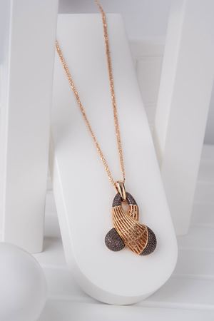 14 Ayar Rose Altın Tasarım Kolye