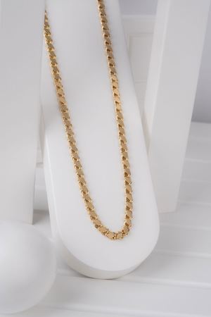 14 Ayar Sarı Altın Pullu Zincir