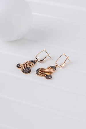 14 Ayar Rose Altın Tasarım Küpe