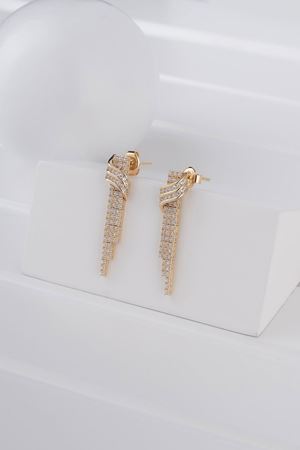 14 Ayar Altın Set Tokalı Su Yolu Küpe