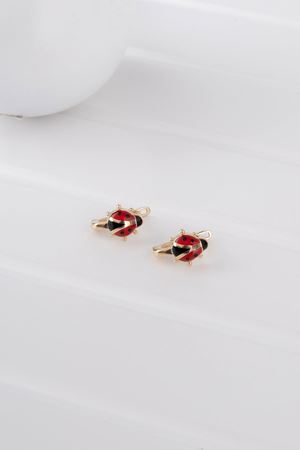 14 Ayar Sarı Altın Uğur Böceği Çocuk Küpe