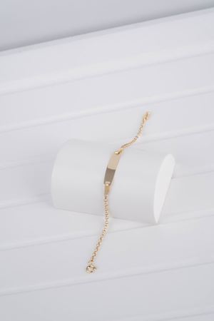 14 Ayar Sarı Altın Plaka Çocuk Bileklik