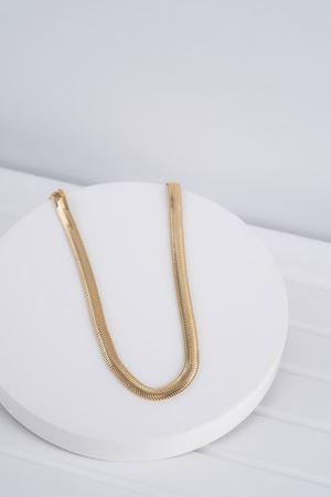 14 Ayar Sarı Altın Bombeli Ezme Zincir