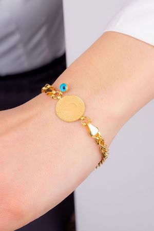 14 Ayar Sarı Altın Çeyrek Altın Bileklik