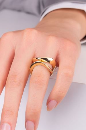 14 Ayar Sarı Altın Tasarım Yüzük