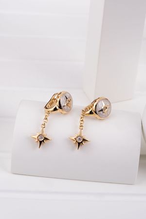 14 Ayar Sarı Altın Kutup Yıldızı Küpe