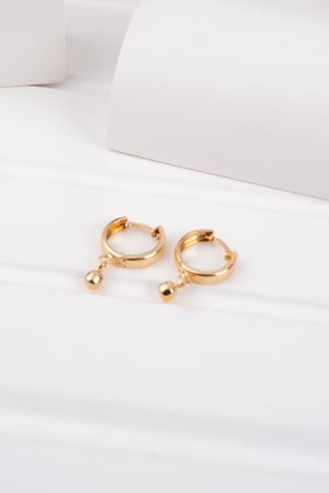 14 Ayar Sarı Altın Halka Top Küpe