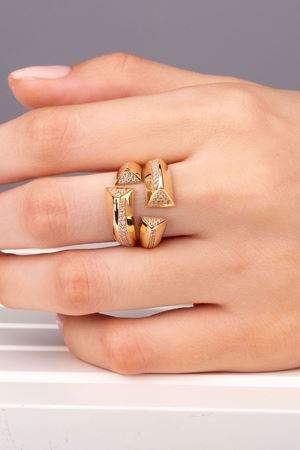 14 Ayar Sarı Altın Tasarım Yüzük