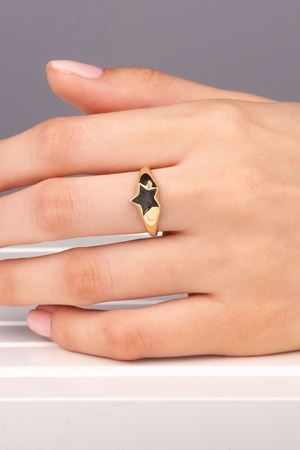 14 Ayar Sarı Altın Yıldız Eklem Yüzük