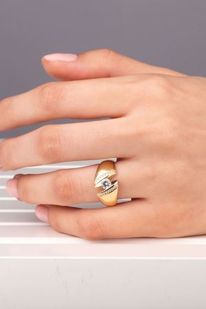 14 Ayar Sarı Altın Tasarım Yüzük