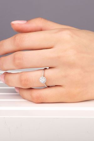 0,22 Carat Pırlanta Yuvarlak Coronet Yüzük